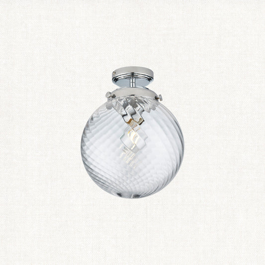 Chrome plate & clear spiral glass