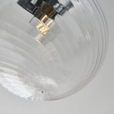 Chrome plate & clear spiral glass