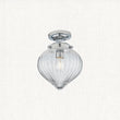 Chrome plate & clear ribbed glass
