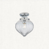 Chrome plate & clear ribbed glass