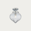 Chrome plate & clear ribbed glass
