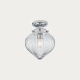 Chrome plate & clear ribbed glass