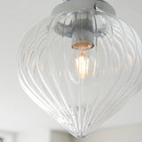 Chrome plate & clear ribbed glass