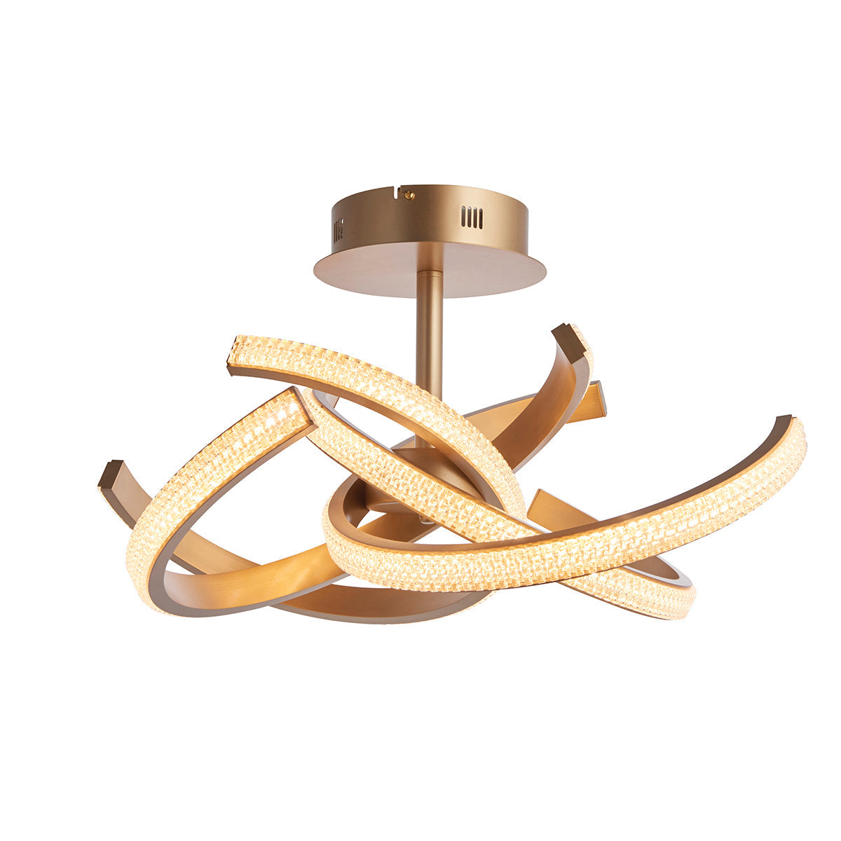 Satin gold paint & clear acrylic