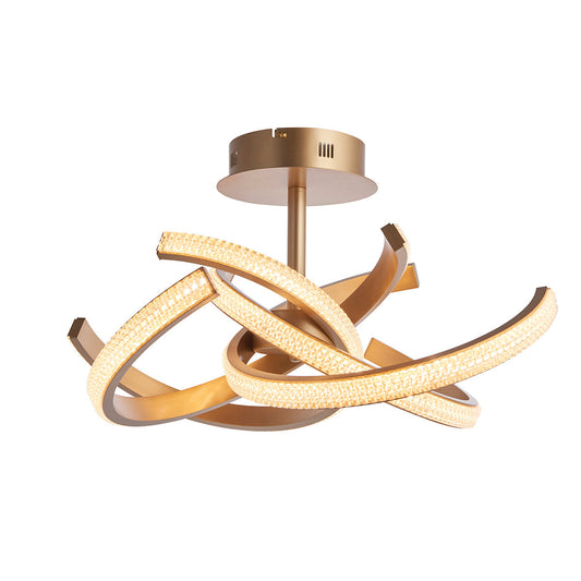 Satin gold paint & clear acrylic