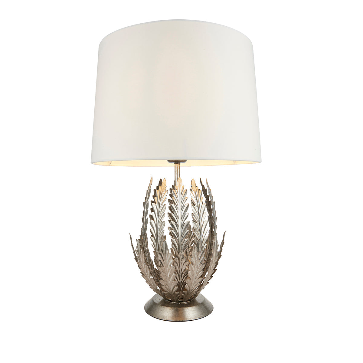 Silver leaf & ivory cotton fabric