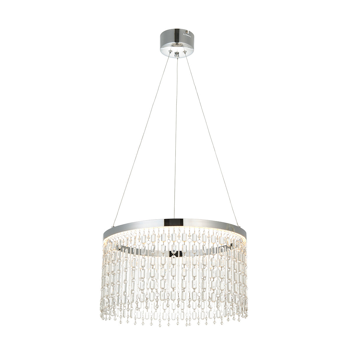 Chrome plate & clear crystal glass