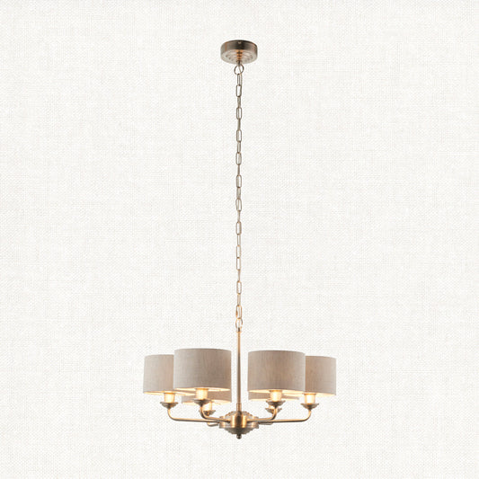 Brushed chrome plate & natural linen