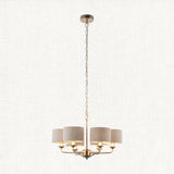 Brushed chrome plate & natural linen