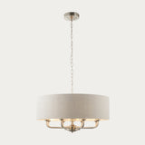 Brushed chrome plate & natural linen