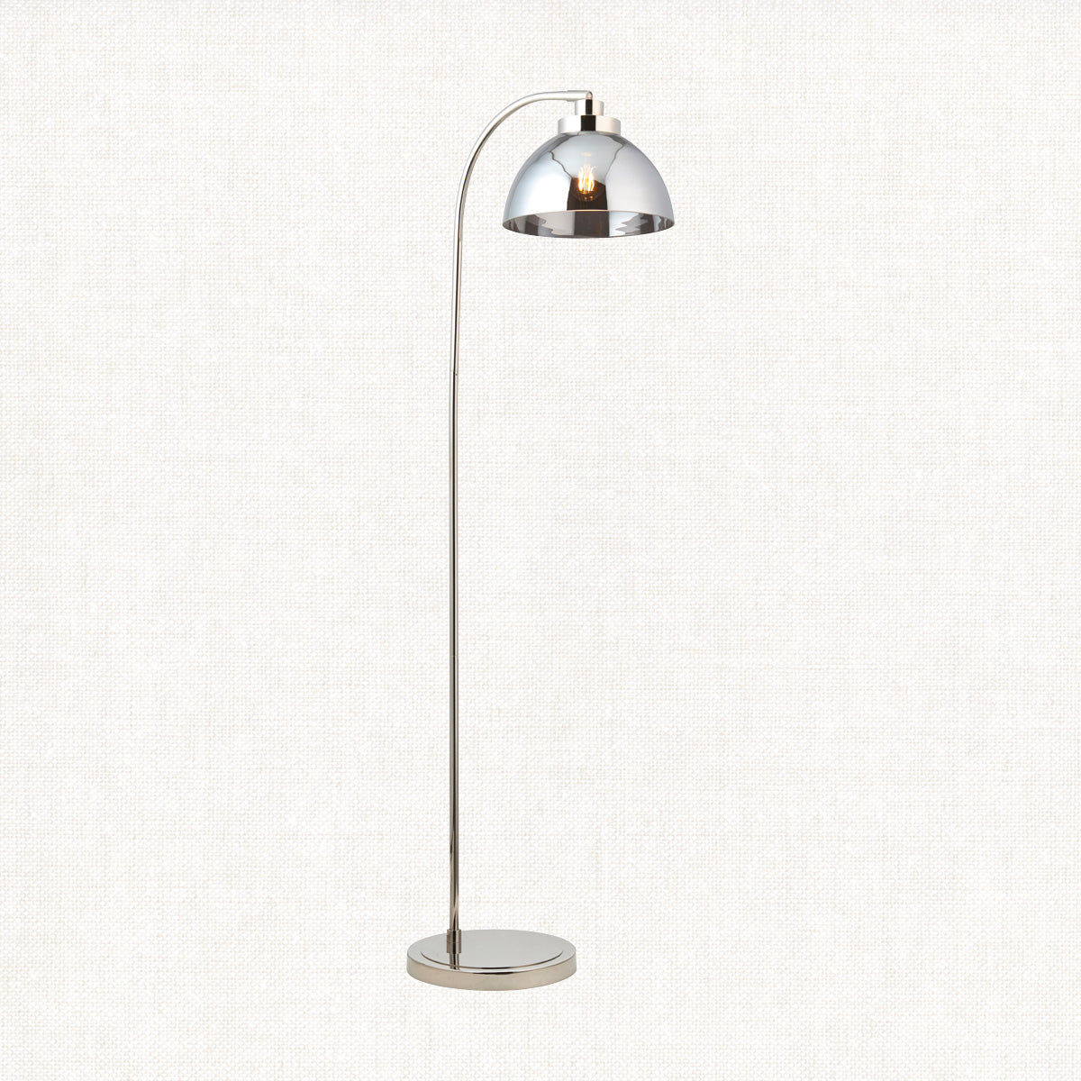 Bright nickel plate & mirrored glass