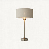 Brushed chrome plate & natural linen