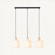 Natural eucalyptus wood, natural linen & matt black