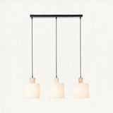 Natural eucalyptus wood, natural linen & matt black