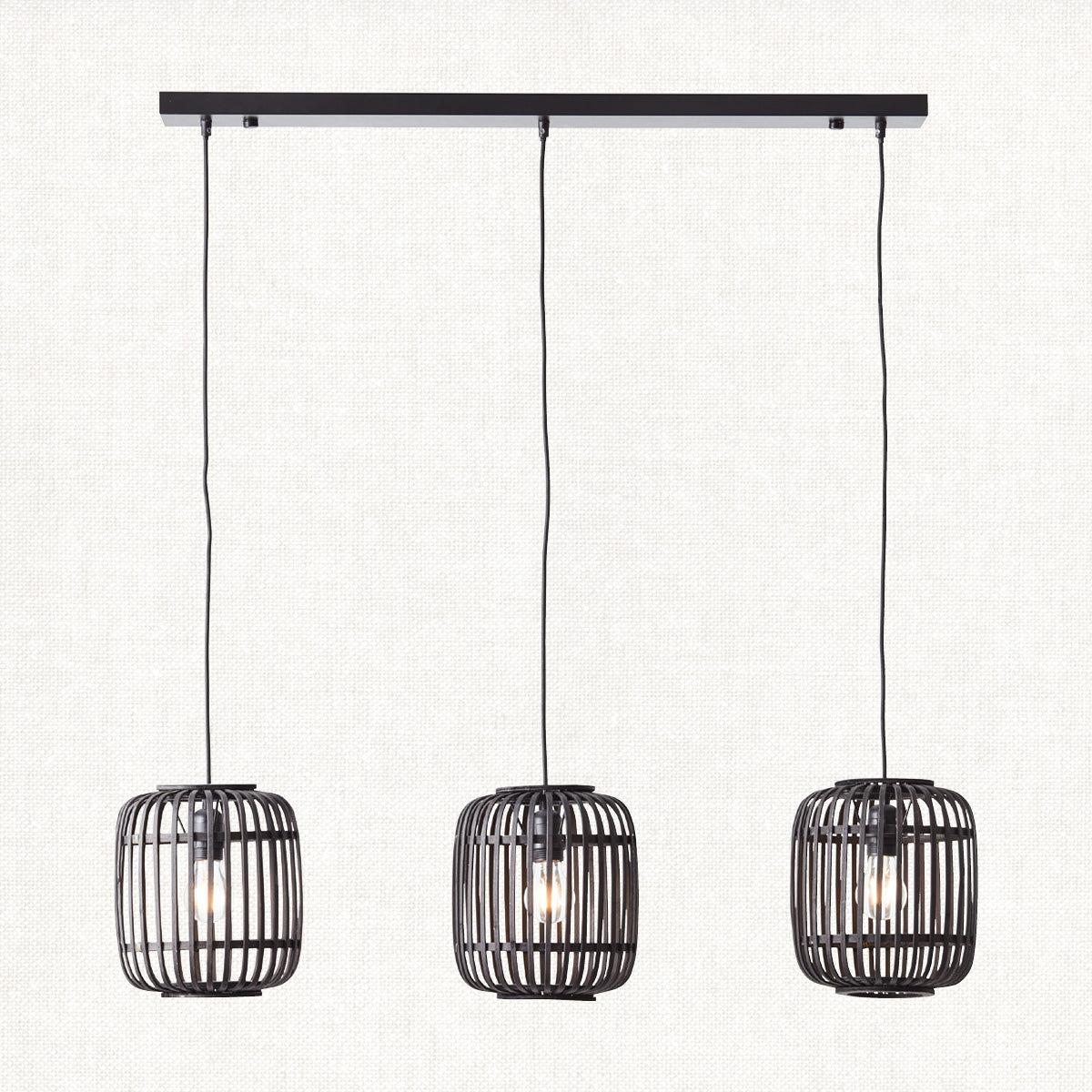 Dark bamboo & plywood with matt black paint