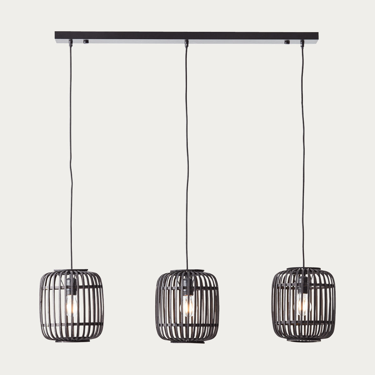 Dark bamboo & plywood with matt black paint