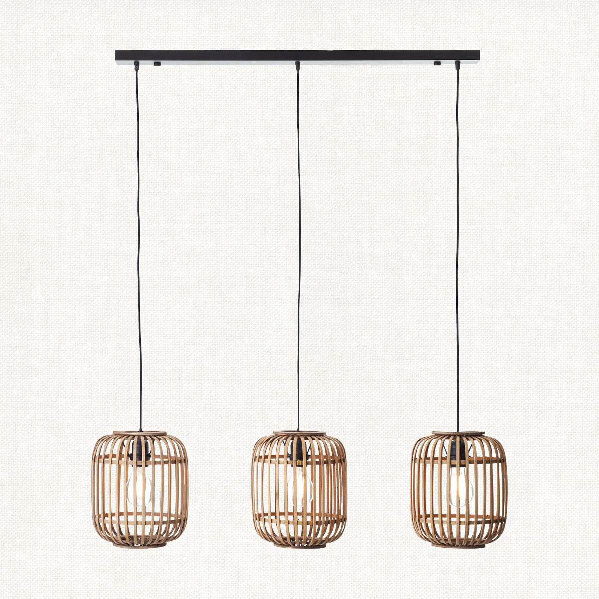 Natural bamboo, plywood & matt black paint