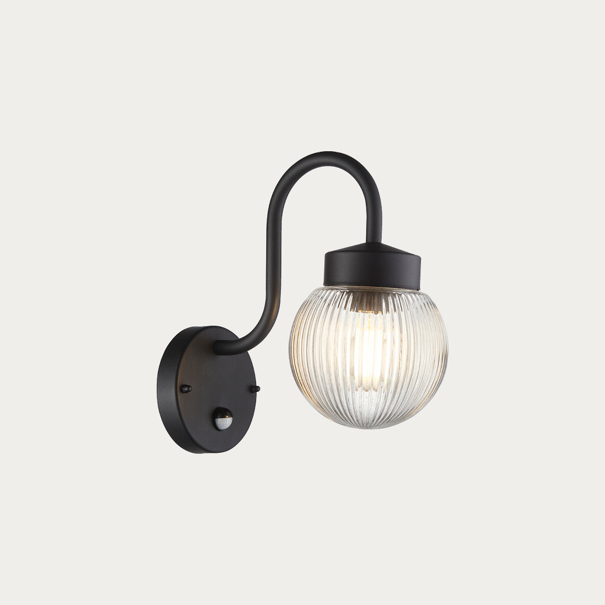 Textured black & clear ribbed glass
