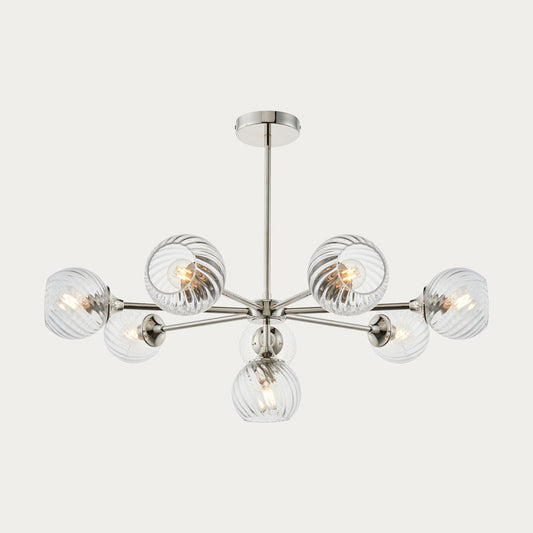 Bright nickel plate & clear spiral glass