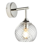 Bright nickel plate & clear spiral glass