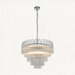 Bright nickel plate & clear ribbed glass