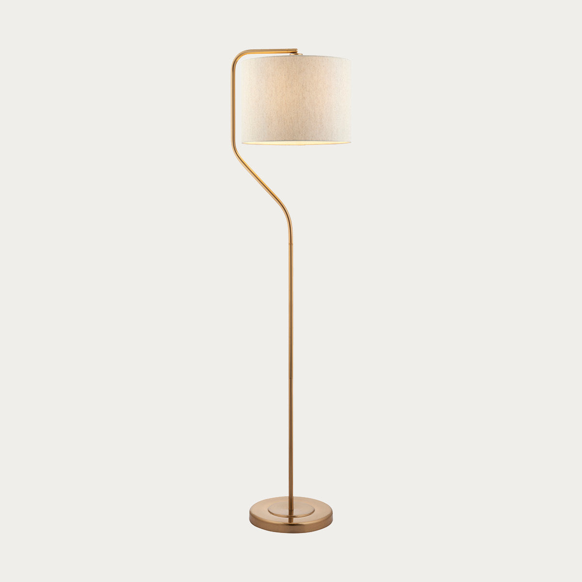 Br aged brass plate & natural linen mix fabric