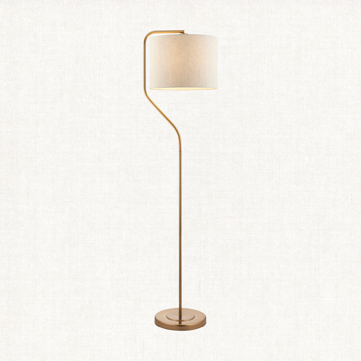 Br aged brass plate & natural linen mix fabric