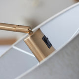 Br aged brass plate & natural linen mix fabric