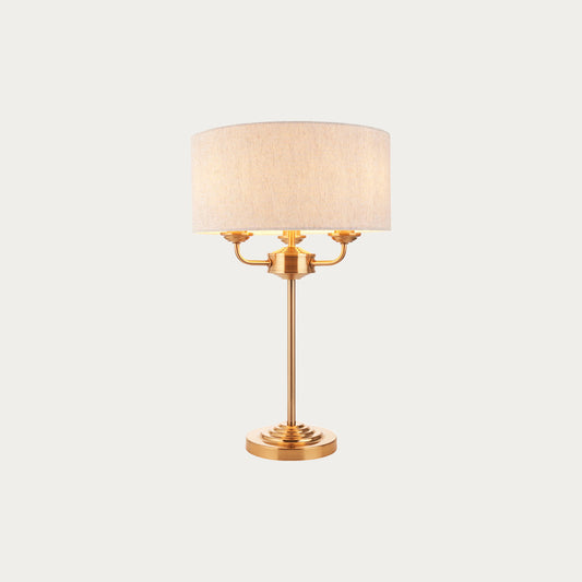 Vintage brass & natural linen