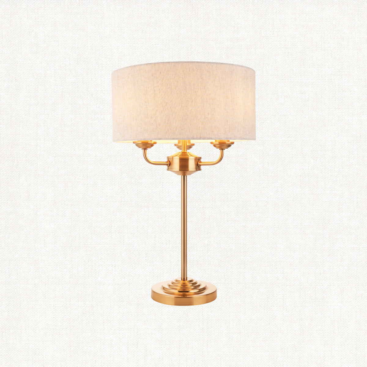 Vintage brass & natural linen