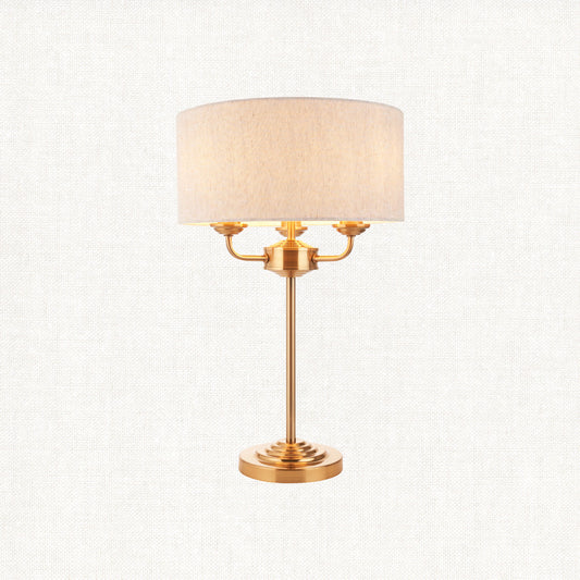 Vintage brass & natural linen