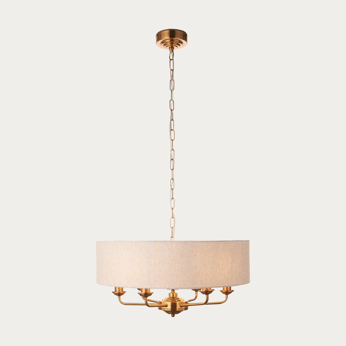 Vintage brass & natural linen