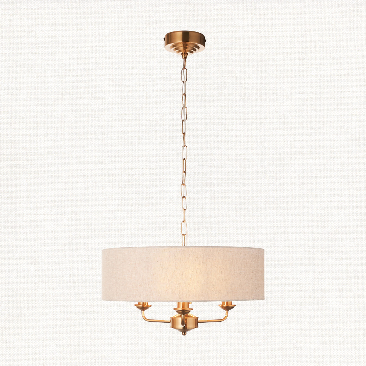 Vintage brass & natural linen