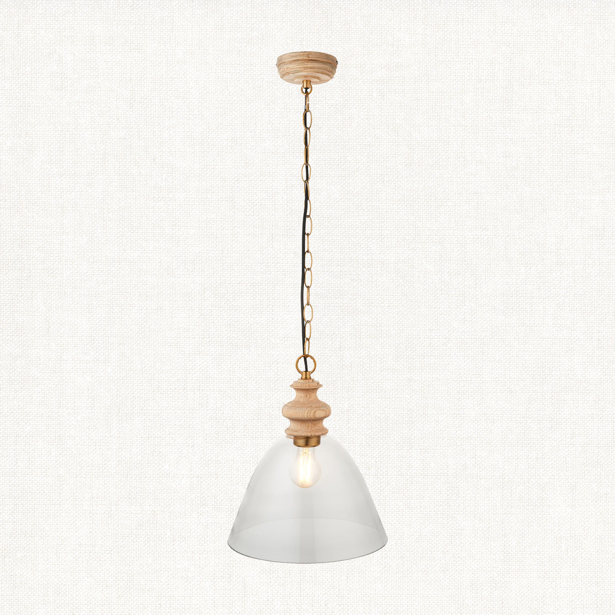 Natural ash, brushed aged brass plate