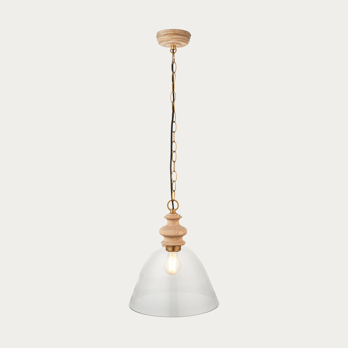 Natural ash, brushed aged brass plate
