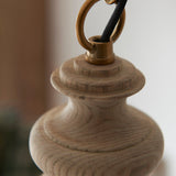 Natural ash, brushed aged brass plate