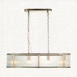 Antique brass plate & clear ribbed glass