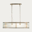 Antique brass plate & clear ribbed glass