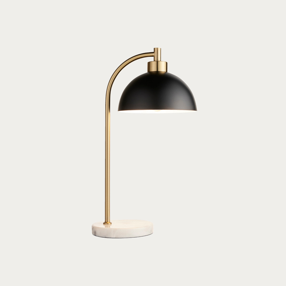 Matt black, antique brass plate & grey marble