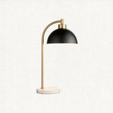 Matt black, antique brass plate & grey marble