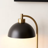 Matt black, antique brass plate & grey marble
