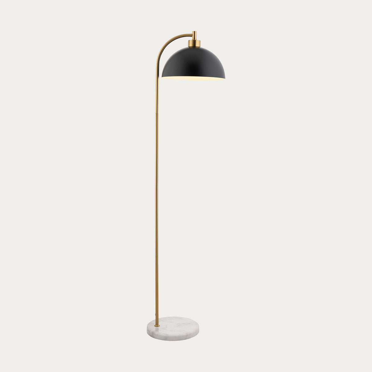 Matt black, antique brass plate & grey marble
