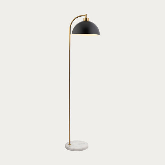 Matt black, antique brass plate & grey marble