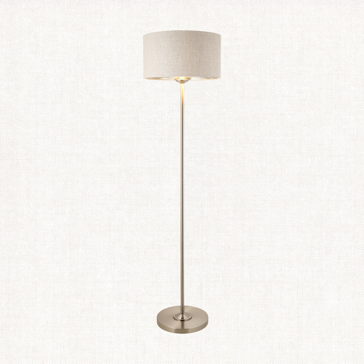 Brushed chrome plate & natural linen