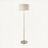 Brushed chrome plate & natural linen