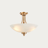 Brushed aged brass plate & white glass