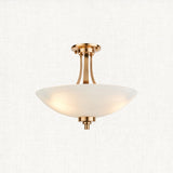 Brushed aged brass plate & white glass