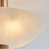 Brushed aged brass plate & white glass