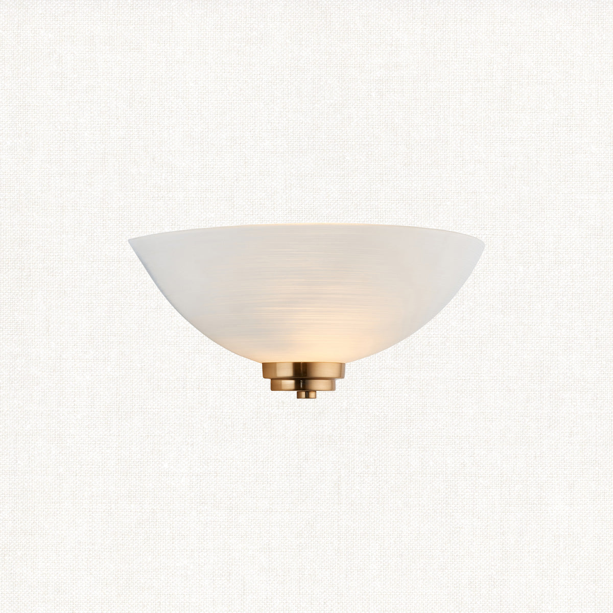 Brushed aged brass plate & white glass