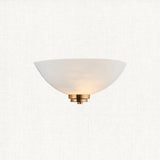 Brushed aged brass plate & white glass
